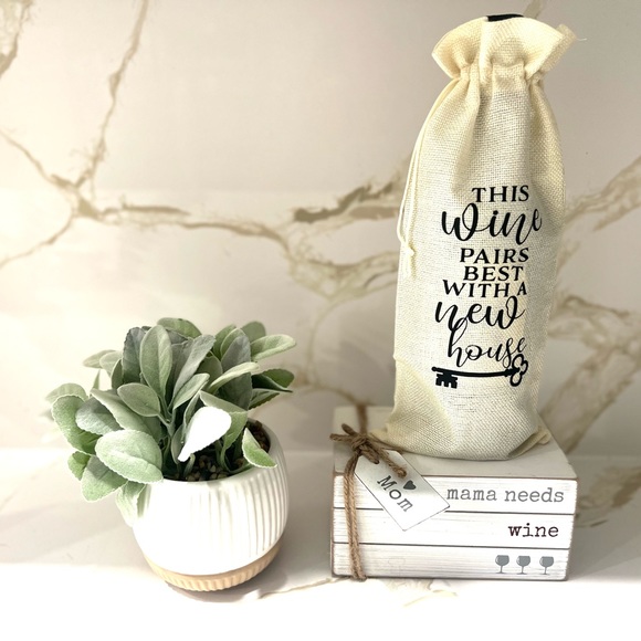 Housewarming Gift Wine Bags, Decorations, Realtor Gift to Clients-Reusable - Picture 1 of 2